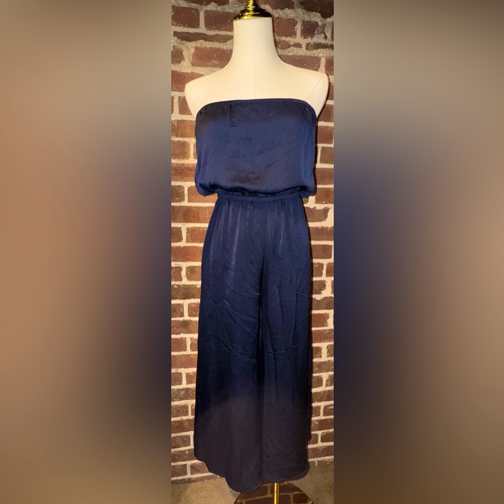 Urban Outfitters Navy Blue Strapless Jumpsuit
